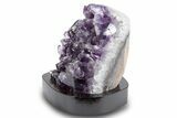 Deep Purple Amethyst Geode With Wood Base - Uruguay #300765-2